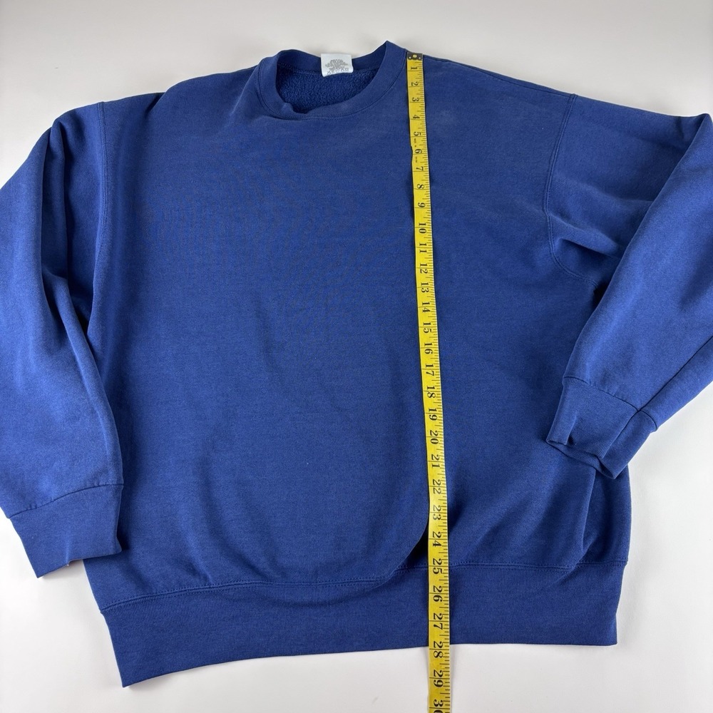 Vintage Fruit Of The Loom Sweatshirt Mens XL Blue Fleece Crewneck USA 90s - Picture 9 of 9